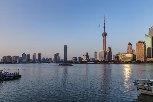 傍晚时上海的建筑图片素材免费下载