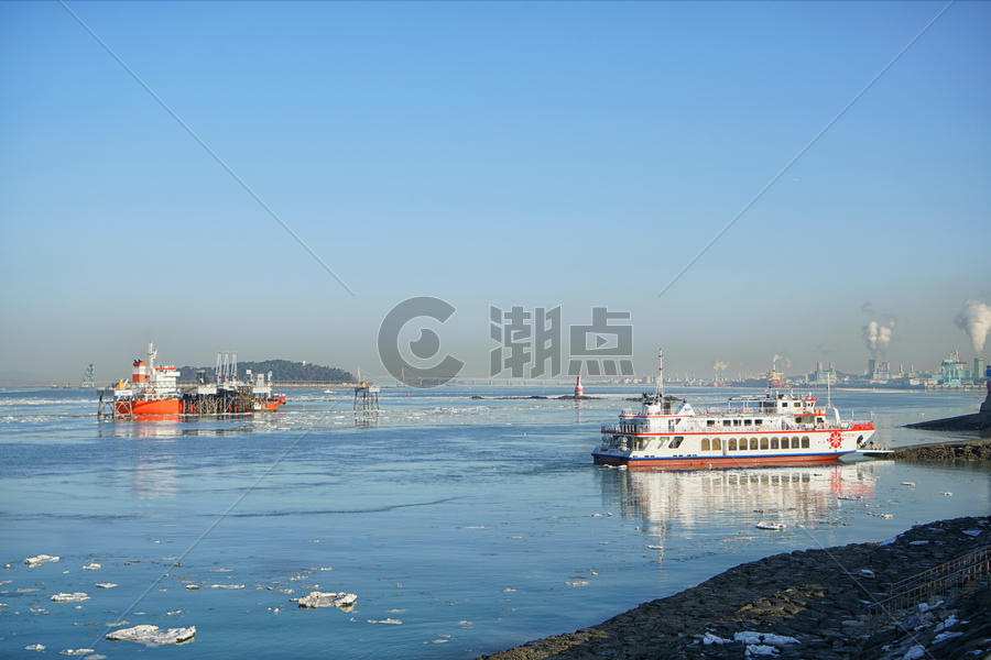 韩国仁川港船只图片素材免费下载