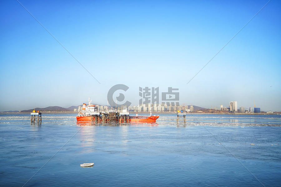 韩国仁川港船只图片素材免费下载