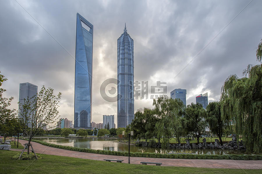 上海陆家嘴绿地风景图片素材免费下载