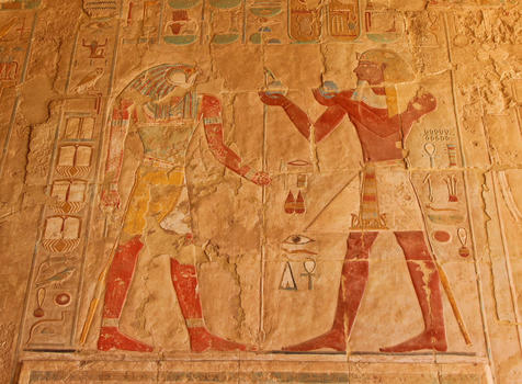 埃及卢克索哈齐普苏特女王神庙壁画图片素材免费下载