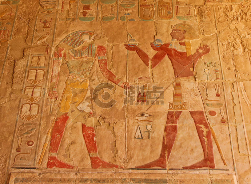 埃及卢克索哈齐普苏特女王神庙壁画图片素材免费下载