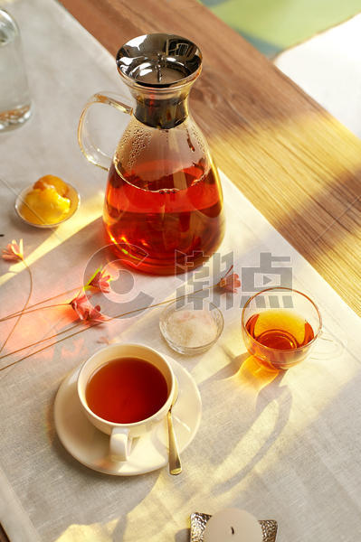 红茶茶具玻璃杯喝茶创意图片素材免费下载