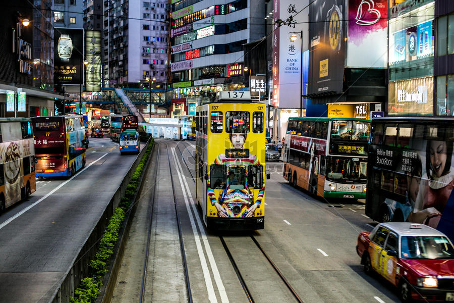 香港电车图片素材免费下载