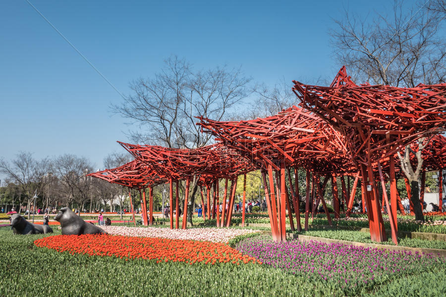 上海静安雕塑公园《火焰》图片素材免费下载