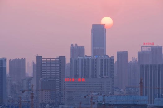 夕阳西下的武汉图片素材免费下载