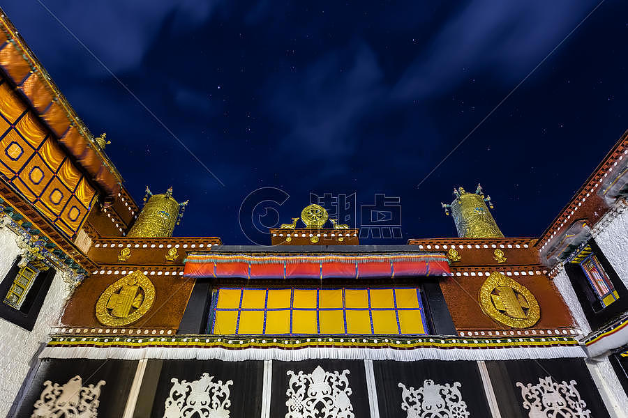 拉萨大昭寺夜空图片素材免费下载