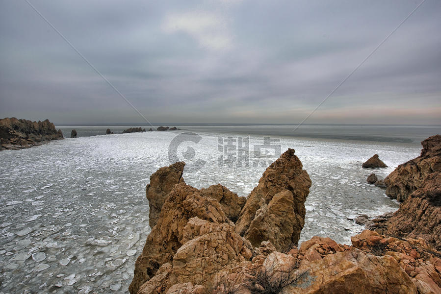 渤海海岸海冰图片素材免费下载