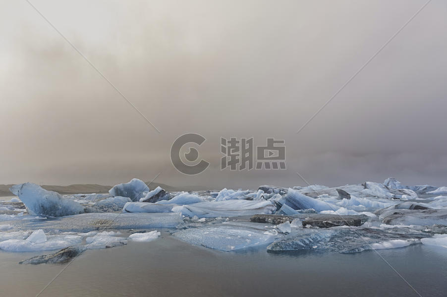 冰岛蓝冰川海湾图片素材免费下载