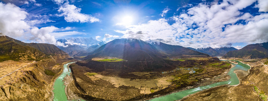 西藏南迦巴瓦风景山川河流图片素材免费下载