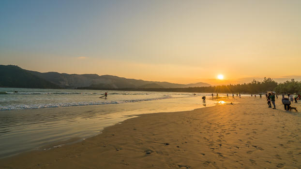 海南三亚海滩日落图片素材免费下载