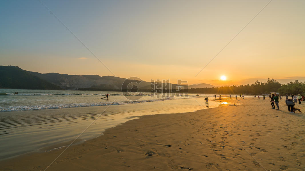 海南三亚海滩日落图片素材免费下载
