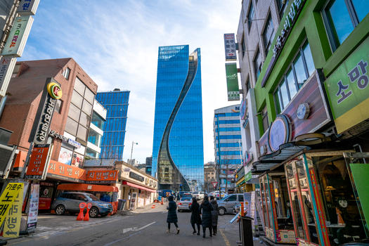 韩国首尔江南区街景图片素材免费下载