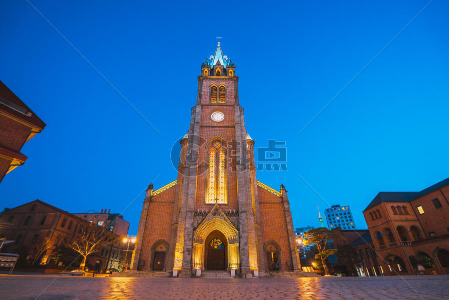 韩国首尔明洞大教堂图片素材免费下载