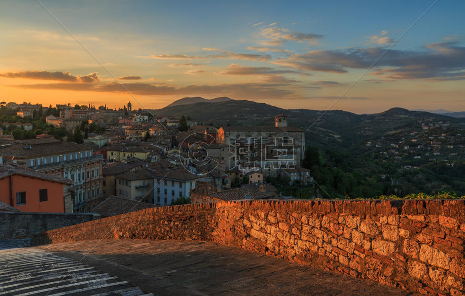 美丽的意大利古城日落图片素材免费下载