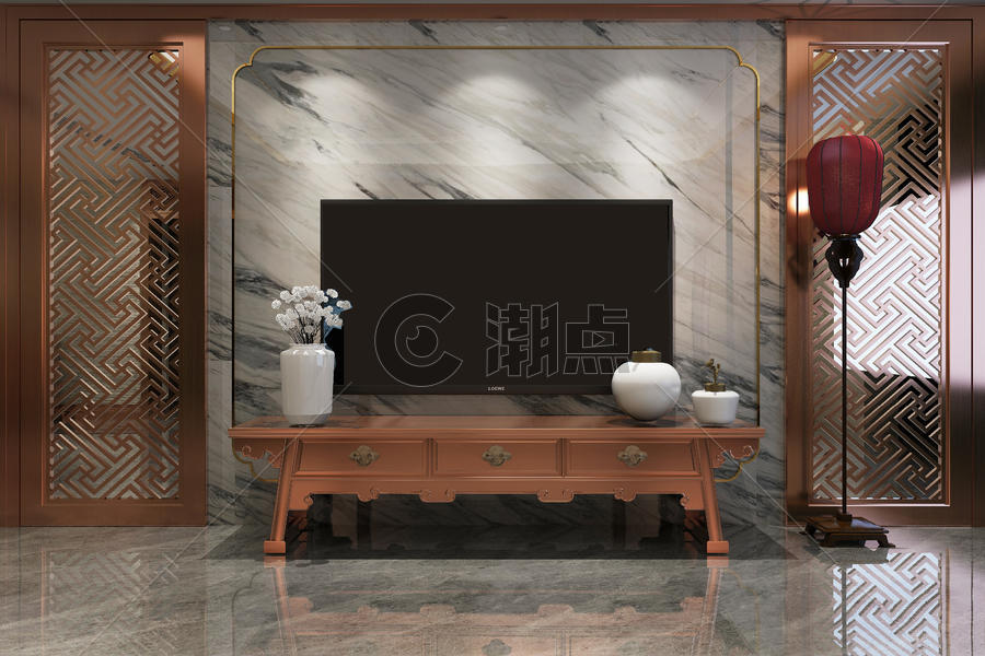 中式电视背景墙图片素材免费下载