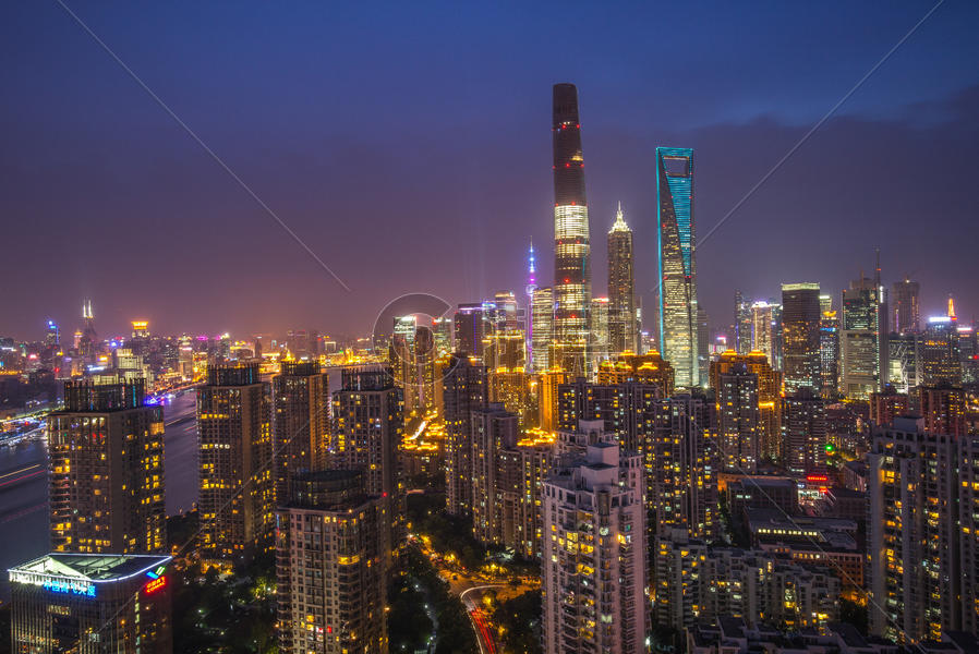上海城市夜景图片素材免费下载
