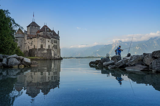 日内瓦湖畔西庸城堡图片素材免费下载