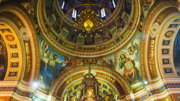 喀山圣母大教堂内顶图片素材免费下载
