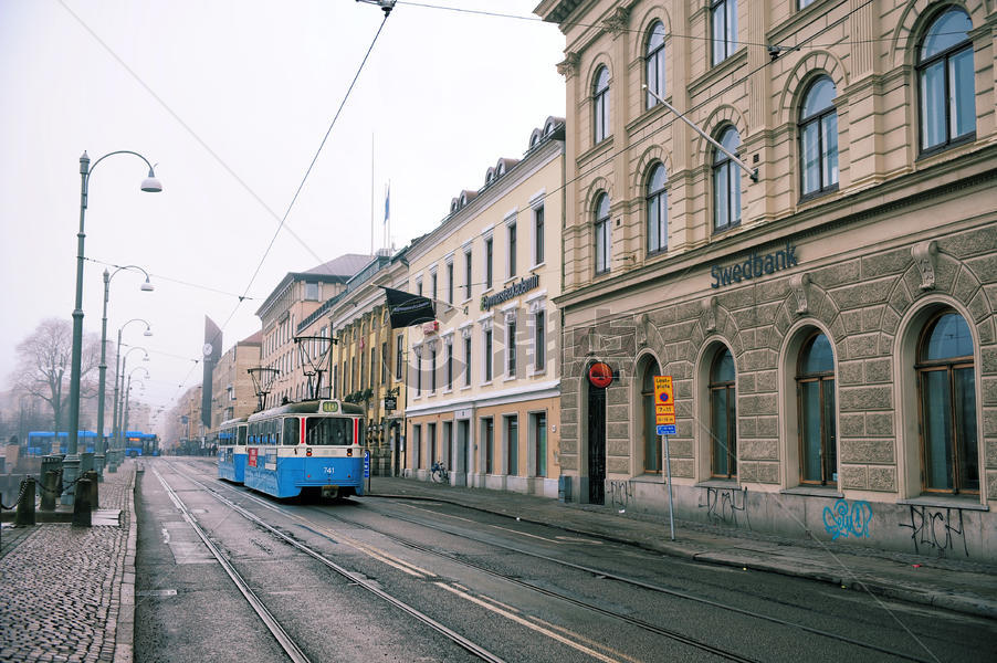 瑞典哥德堡街景有轨电车图片素材免费下载