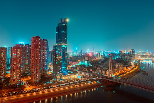 武汉城市夜景图片素材免费下载