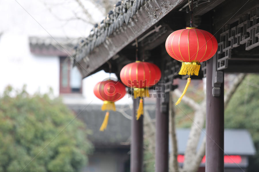 中国传统的灯笼古建筑图片素材免费下载