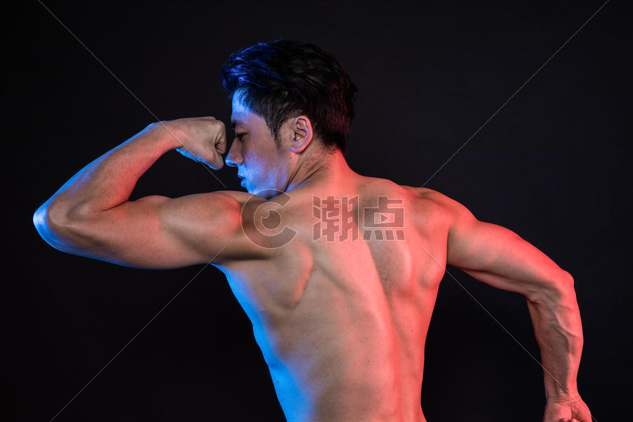 运动男性肌肉身材展示创意形象照图片素材免费下载