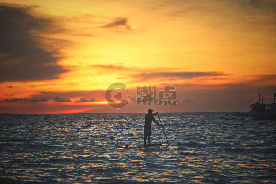 海南三亚海边落日图片素材免费下载