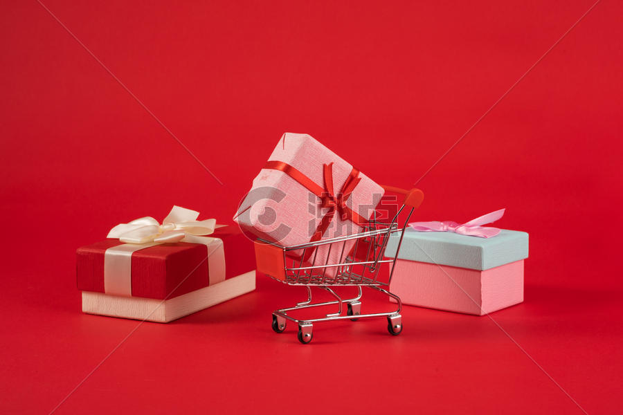 购物车和礼品盒图片素材免费下载