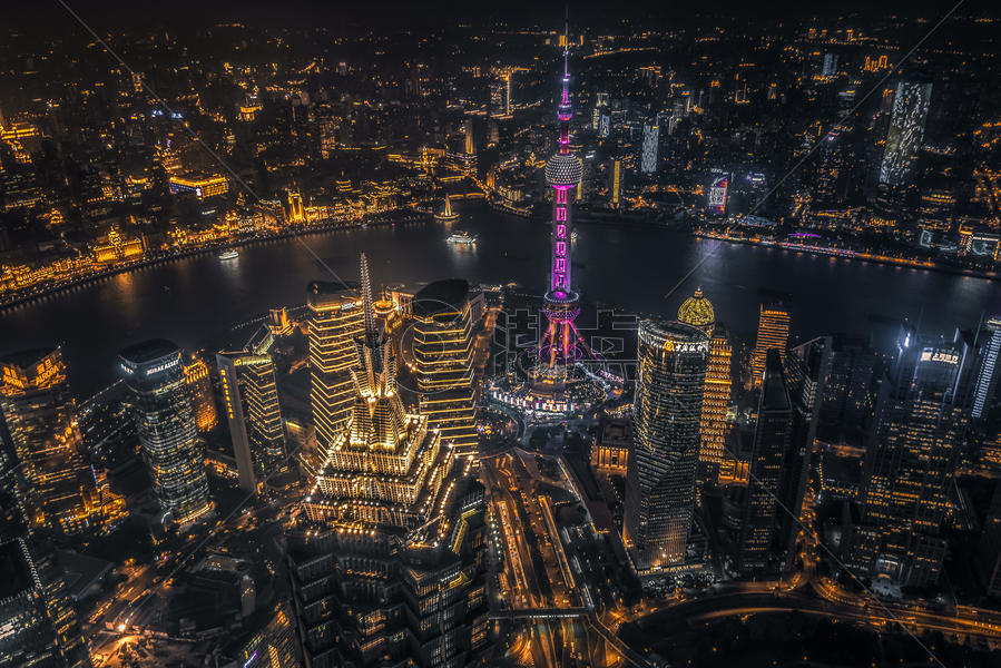 上海地标夜景图片素材免费下载