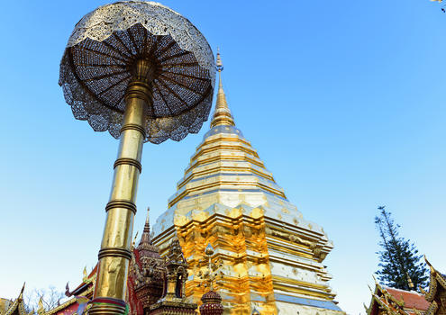 泰国清迈双龙寺佛塔图片素材免费下载