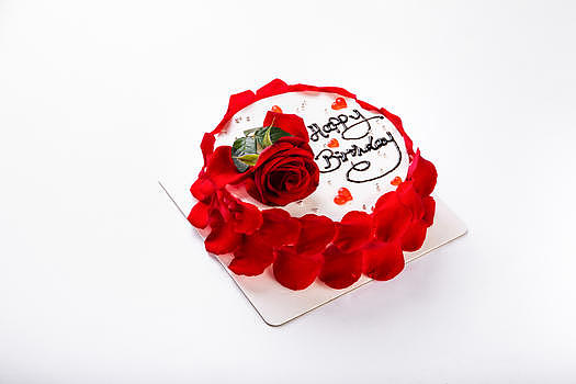 玫瑰奶油水果生日蛋糕图片素材免费下载