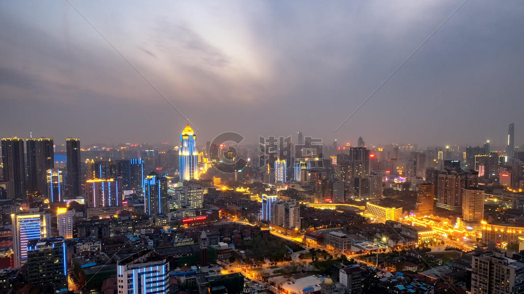 夜晚的武汉城市风景图片素材免费下载