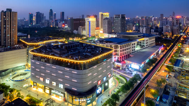 武汉国际广场商圈夜景图片素材免费下载