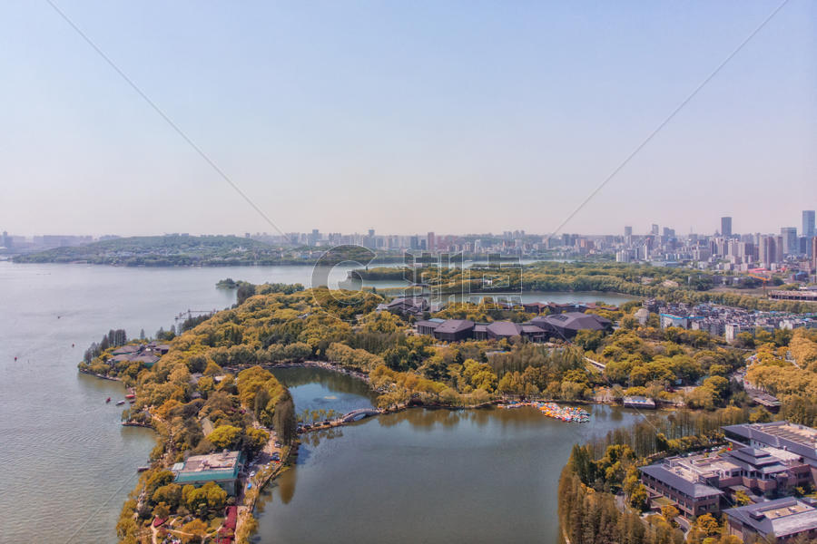 俯瞰武汉东湖绿道图片素材免费下载