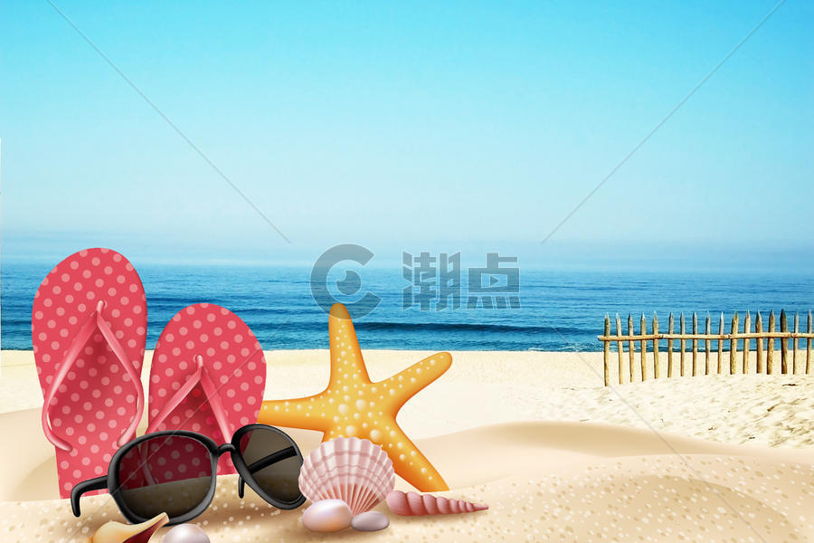 夏日沙滩图片素材免费下载