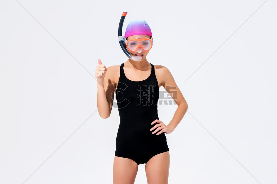 女子潜水服装展示图片素材免费下载