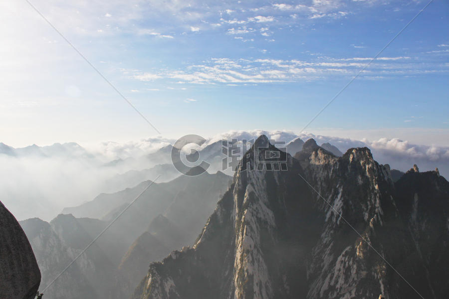 陕西西安西岳华山云海图片素材免费下载