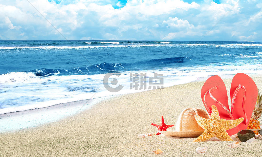夏日沙滩图片素材免费下载