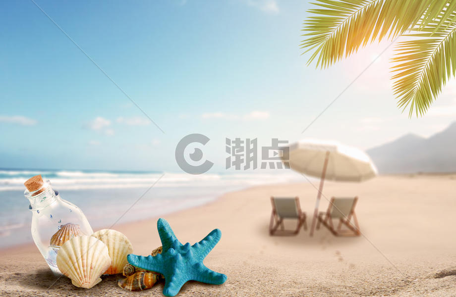 夏天海边沙滩度假图片素材免费下载
