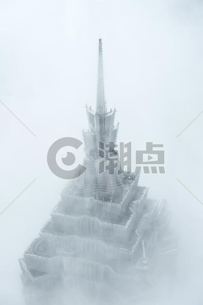 上海环球金融中心平流雾图片素材免费下载