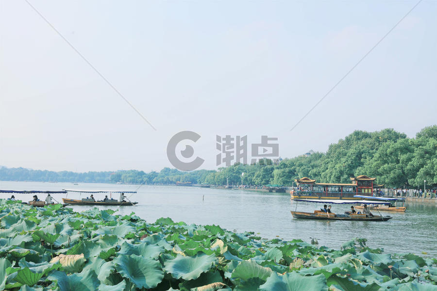 杭州西湖泛舟图片素材免费下载
