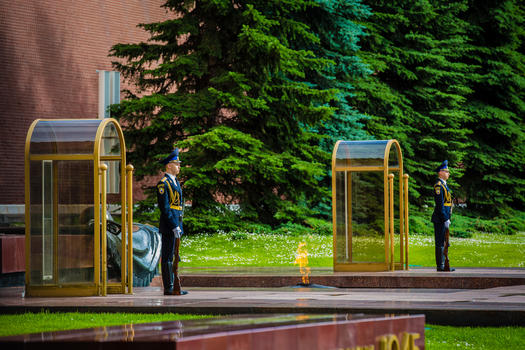 俄罗斯莫斯科无名烈士墓与护卫图片素材免费下载