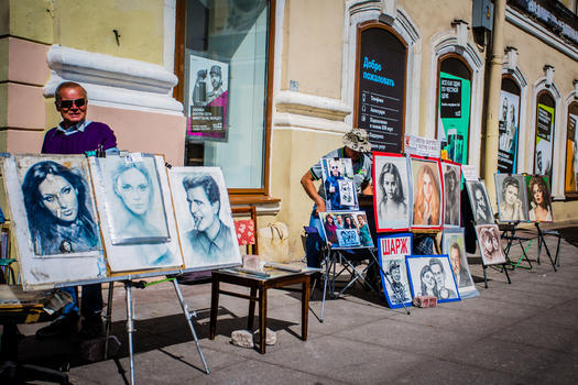 俄罗斯街头艺术画像图片素材免费下载