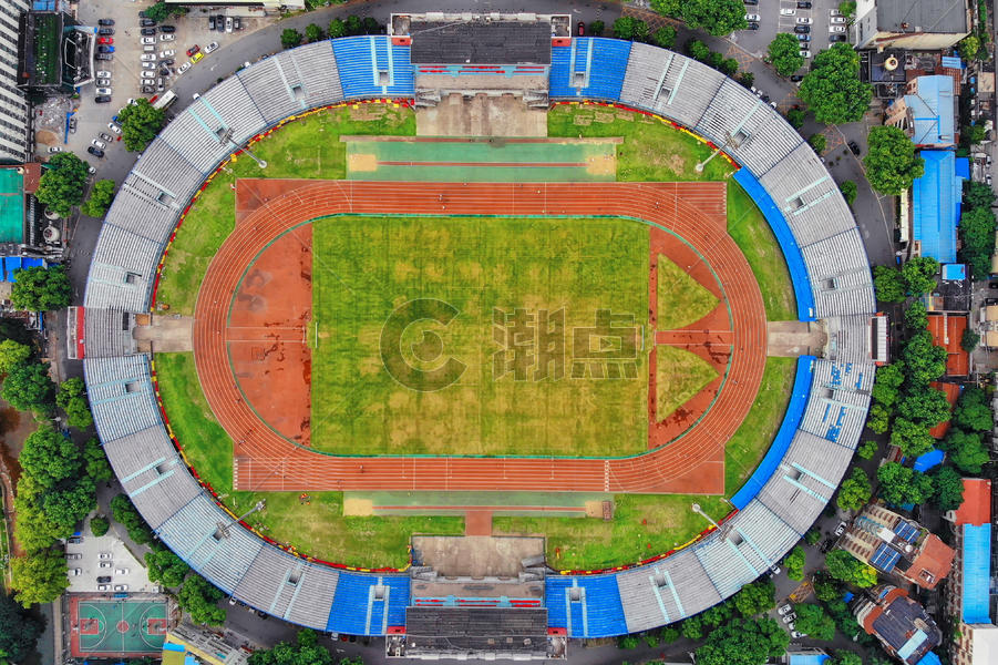 俯瞰武汉新华路足球场图片素材免费下载