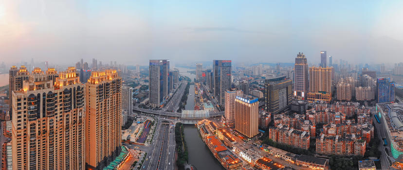 俯瞰武汉楚河汉街全景长片图片素材免费下载