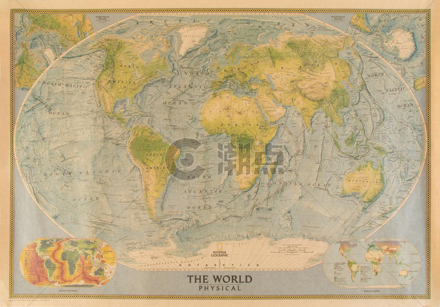 复古世界地形图图片素材免费下载