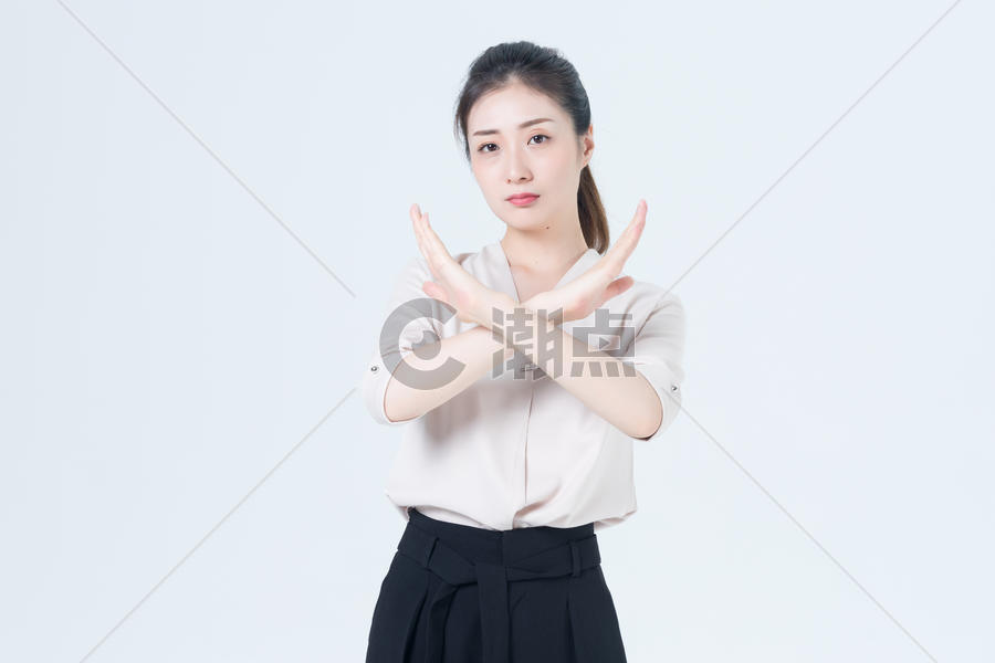 商务女性拒绝手势摄影图6230*4153图片素材免费下载-编号826061-潮点视频