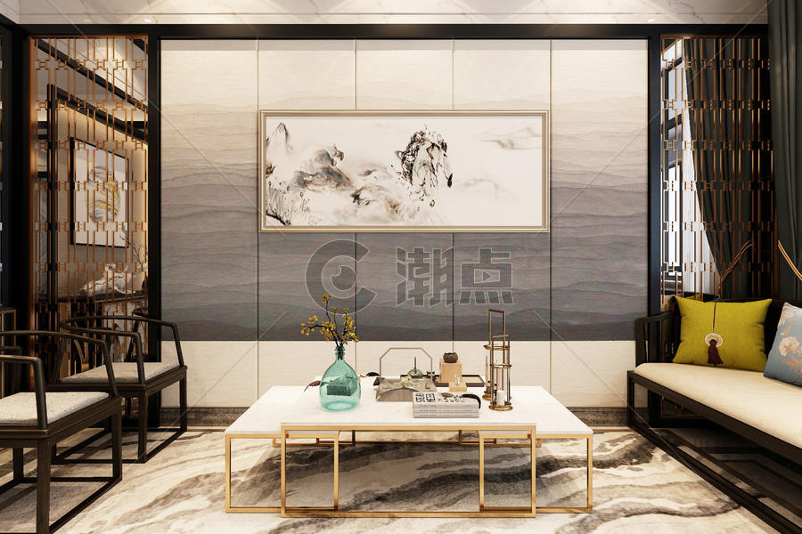 中式客厅背景图片素材免费下载