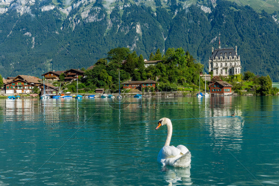 湖光山色瑞士自然风光图片素材免费下载